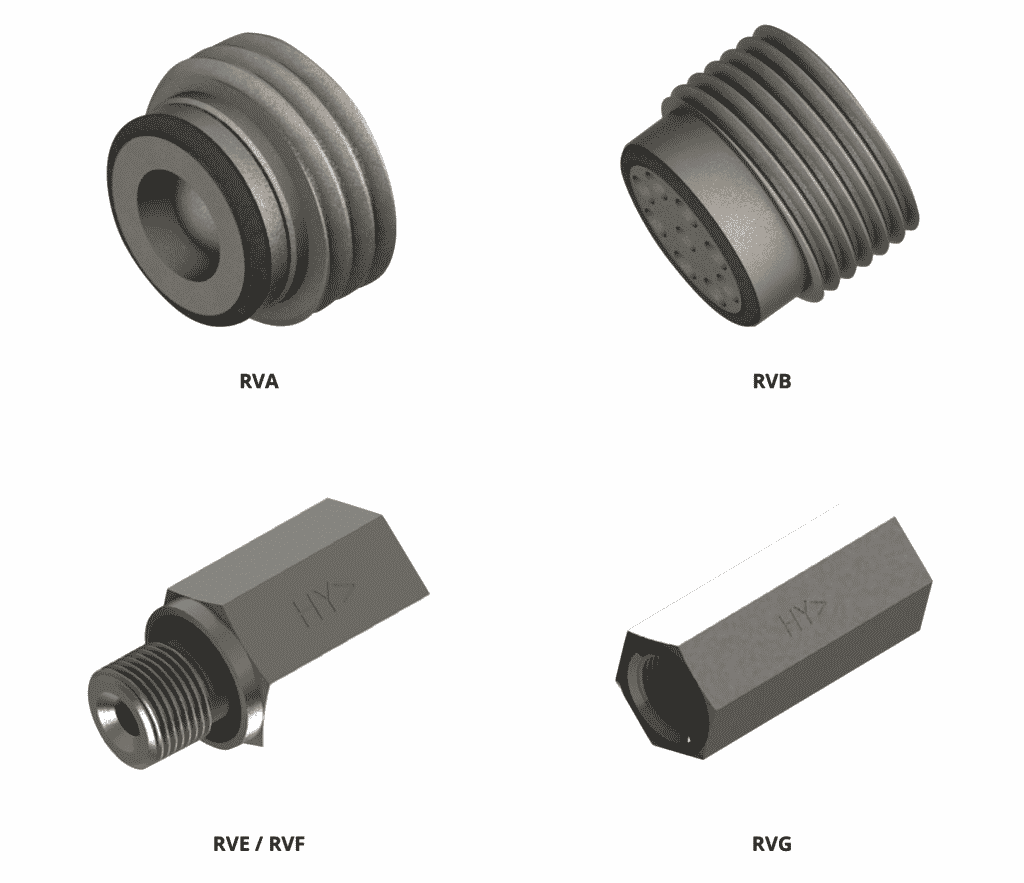 hydraulic accessories check valves RVA RVB RVE/RVF and RVG