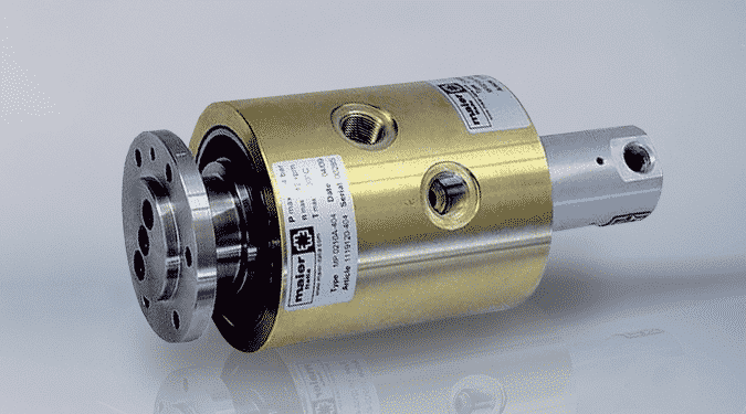 Gold and Gray Hydraulic Rotary Union by Maier