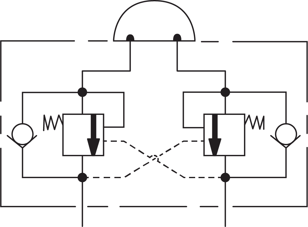 hydraulic rotary actuator counterbalance valve block optional mechanism graph diagram