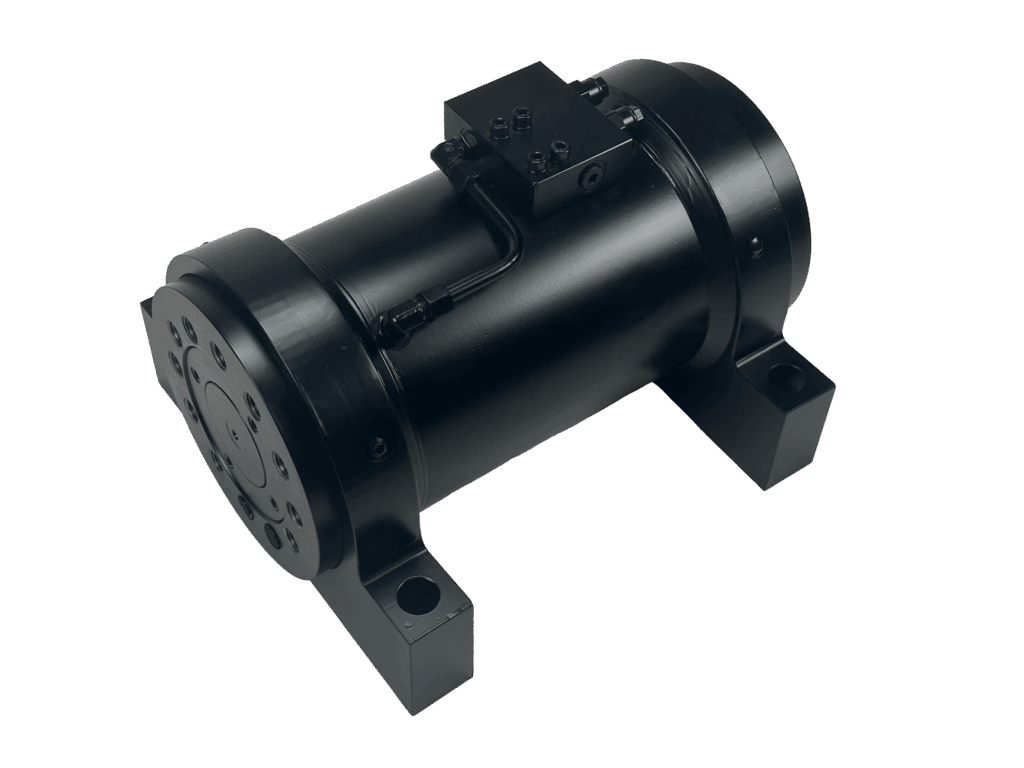 black hydraulic rotary actuator ic series ic30 foot mounted high torque model with counterbalance valve block IC-Fluid Power, Inc. Helac Replacement