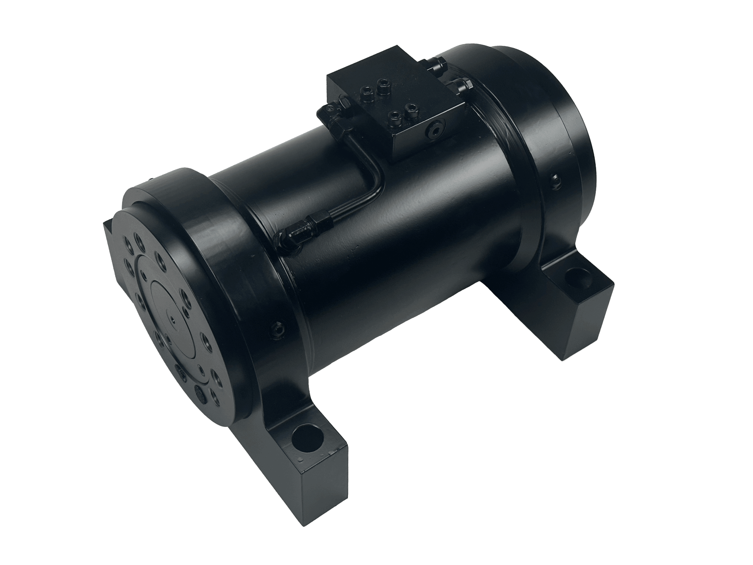 black hydraulic rotary actuator ic series ic30 foot mounted high torque model with counterbalance valve block IC-Fluid Power, Inc. Helac Replacement