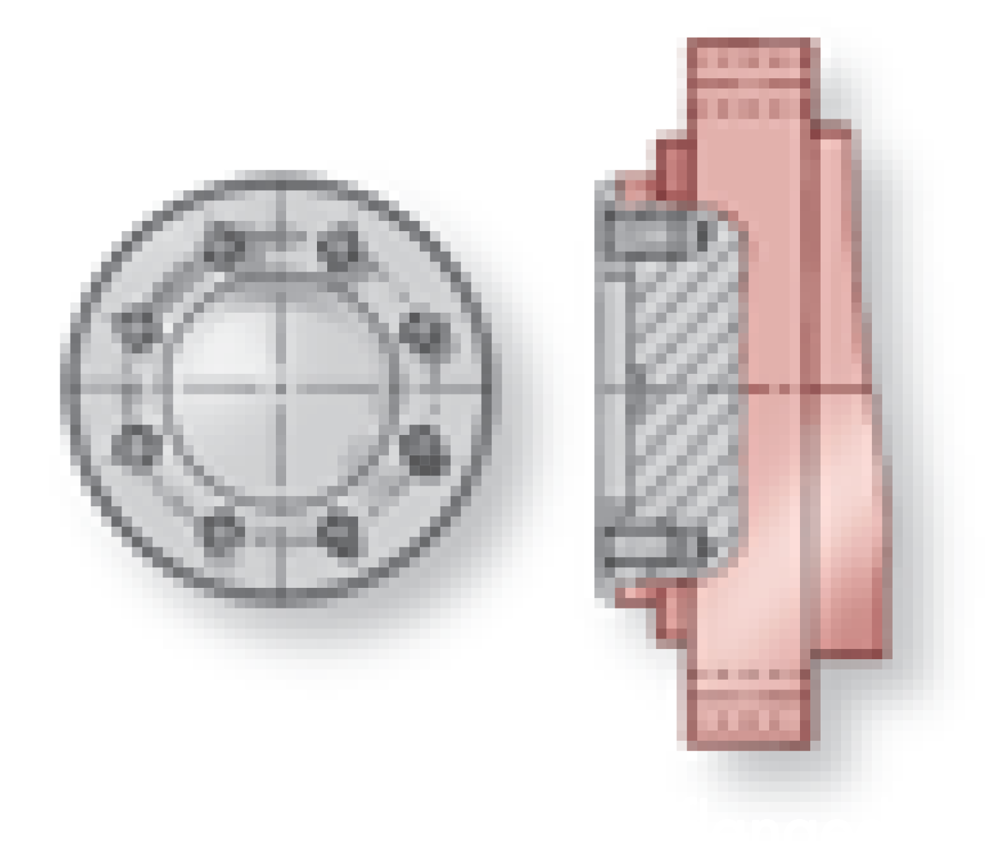 Custom drive shaft options for Eckart SM4 hydraulic rotary actuators – flanged E3 configuration.