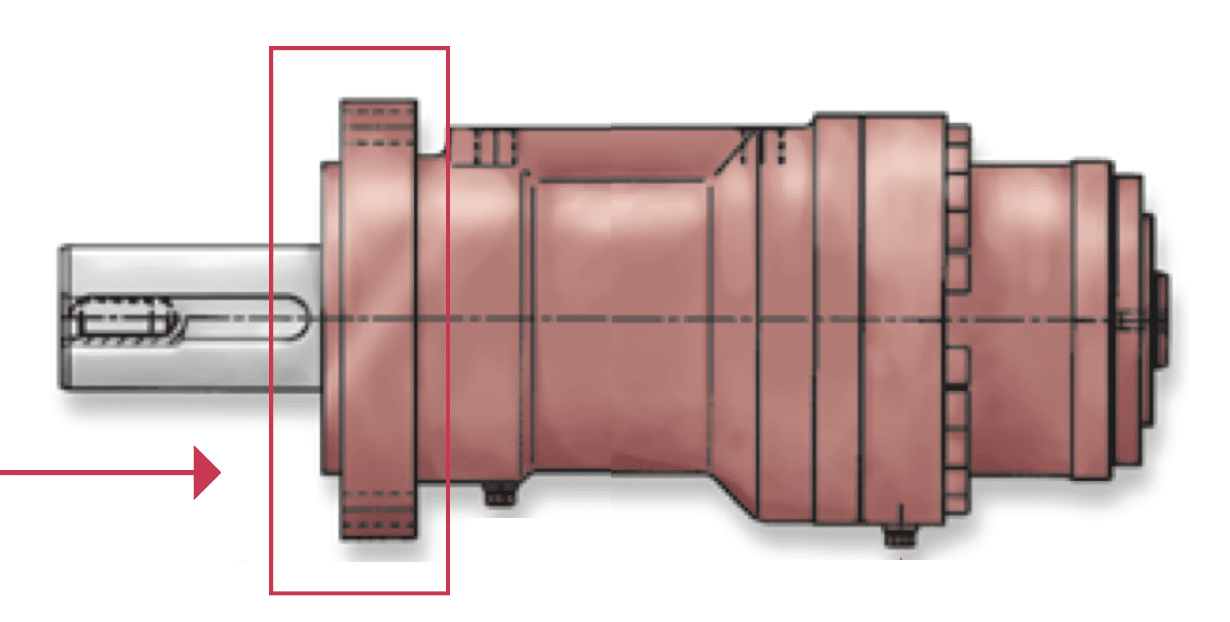 Custom mounting options for Eckart SM4 hydraulic rotary actuators.