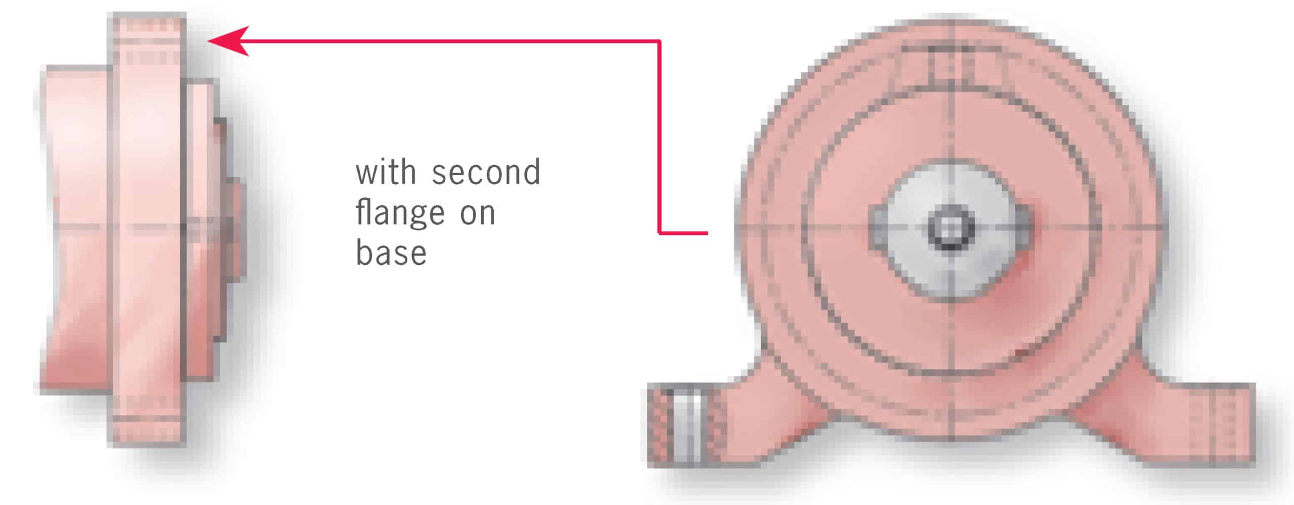 Custom bottom options for Eckart SM4 hydraulic rotary actuators – With second flange, on base, with foot on base configurations.
