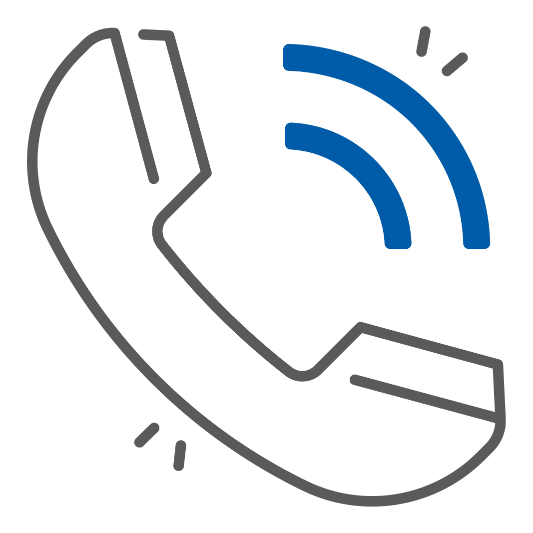 gray phone call ringing icon